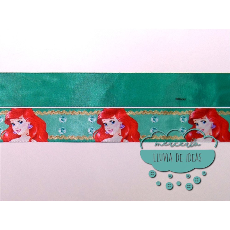 Cinta de raso o satén estampado - Colección Princesas Disney y Olaf