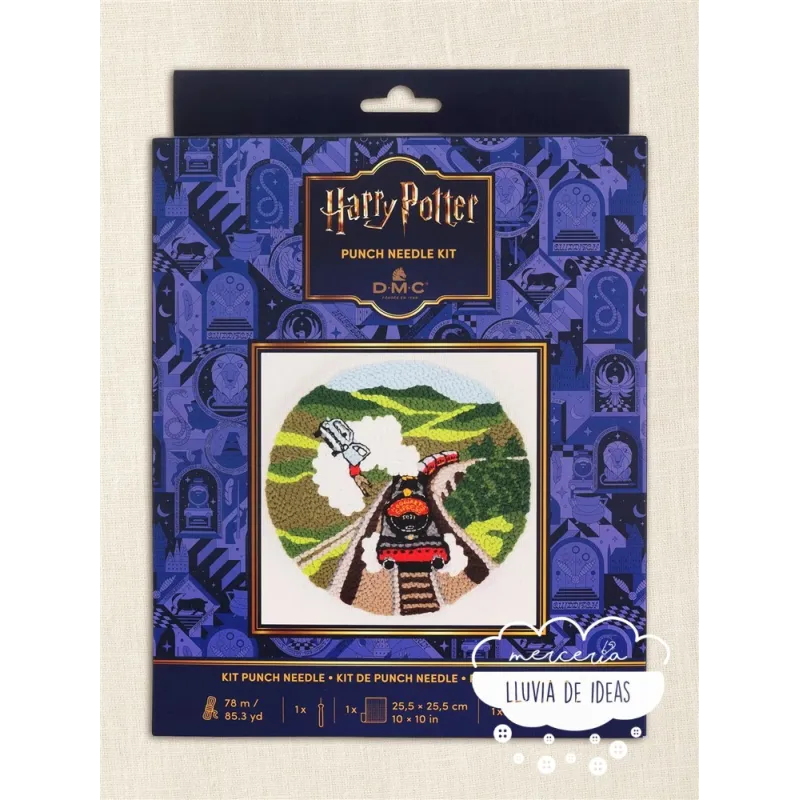 Kit Punch Needle Harry Potter Coche volador DMC