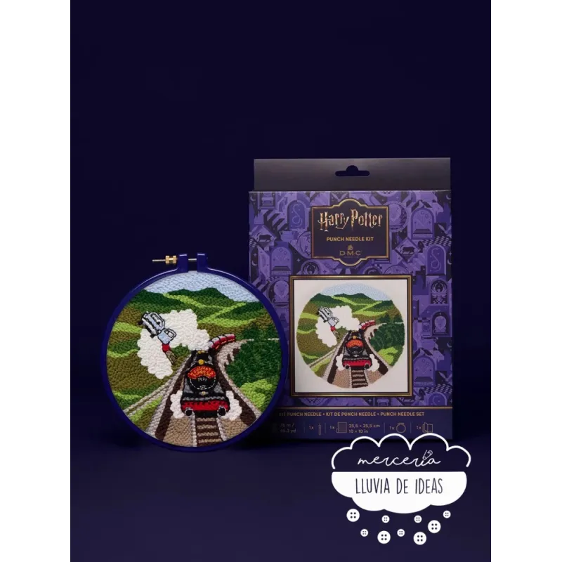 Kit Punch Needle Harry Potter Coche volador DMC