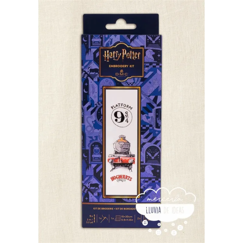 Kit iniciación bordado Harry Potter Marcapáginas Hogwarts Express DMC