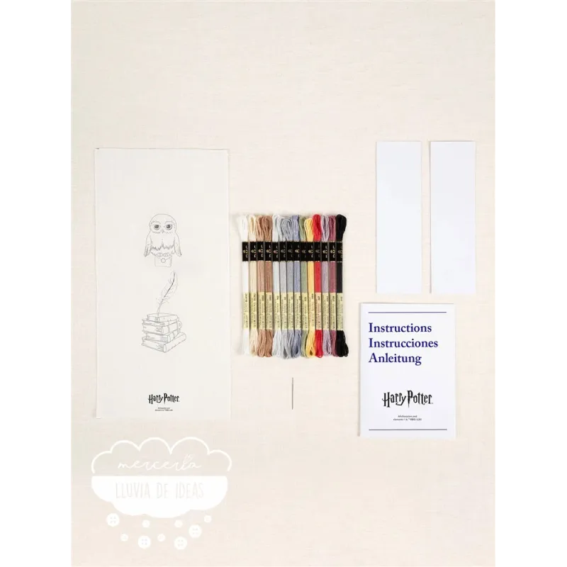 Kit iniciación bordado Harry Potter Marcapáginas Hedwig DMC