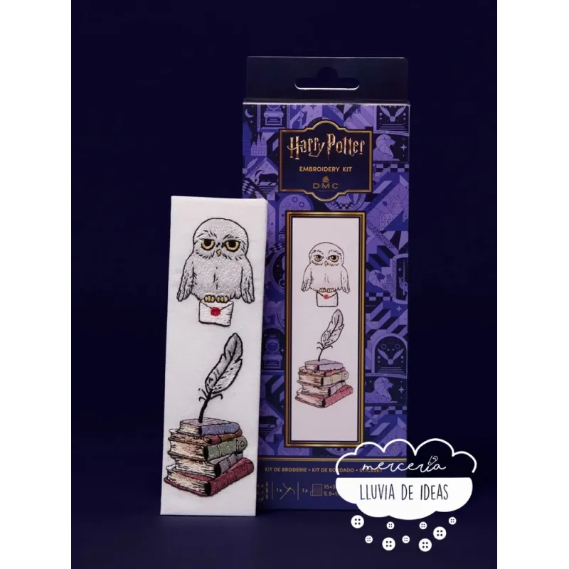 Kit iniciación bordado Harry Potter Marcapáginas Hedwig DMC