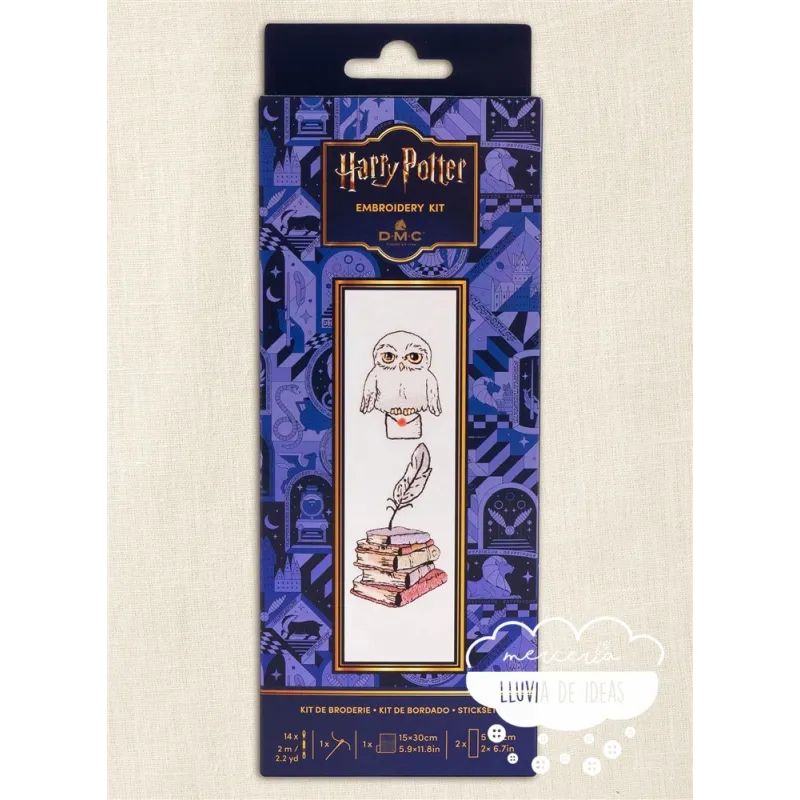Kit iniciación bordado Harry Potter Marcapáginas Hedwig DMC