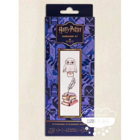 Kit iniciación bordado Harry Potter Marcapáginas Hedwig DMC