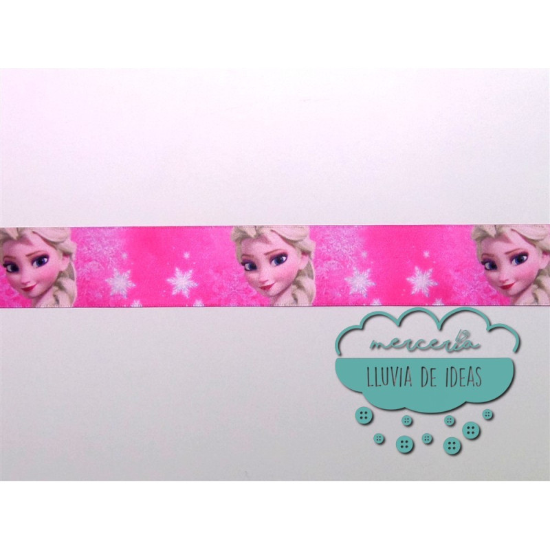 Cinta de raso o satén estampado - Colección Princesas Disney y Olaf