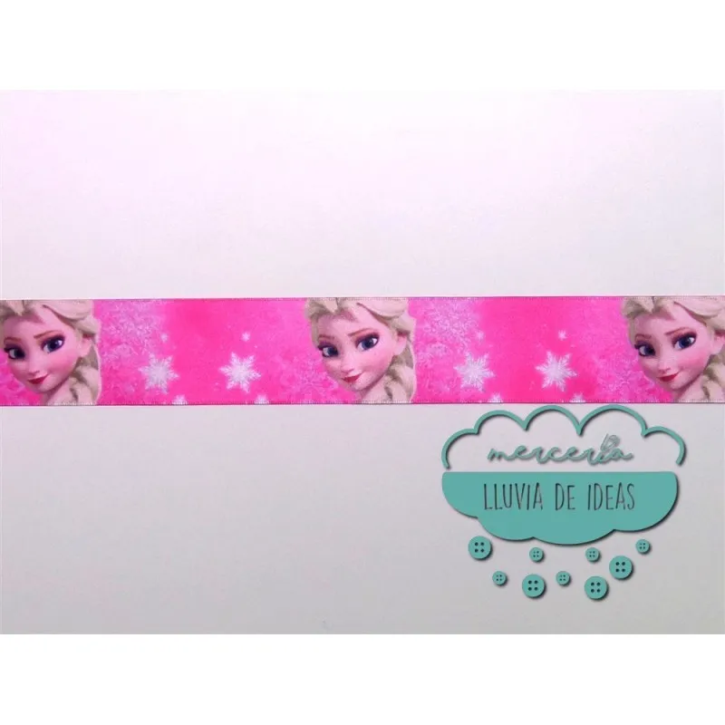 Cinta de raso o satén estampado - Colección Princesas Disney y Olaf