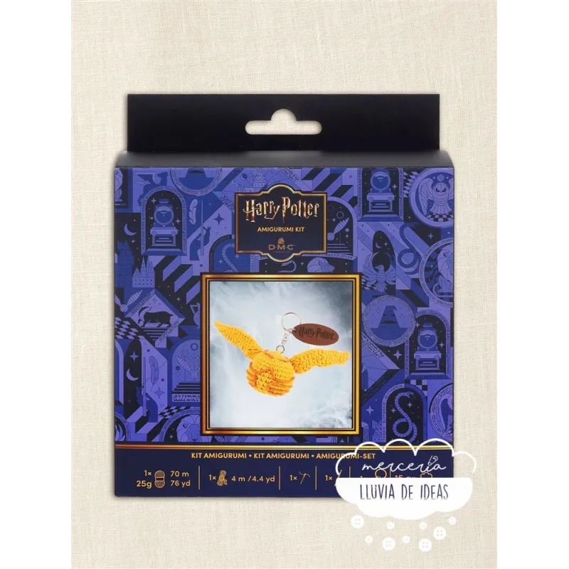 Kit Amigurumi Llavero Snitch Dorada - Harry Potter DMC