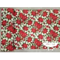 Tela mantel Navidad Flor de Pascua y piñas