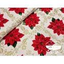 Tela mantel Navidad Flor de Pascua Golden