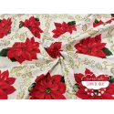 Tela mantel Navidad Flor de Pascua Golden