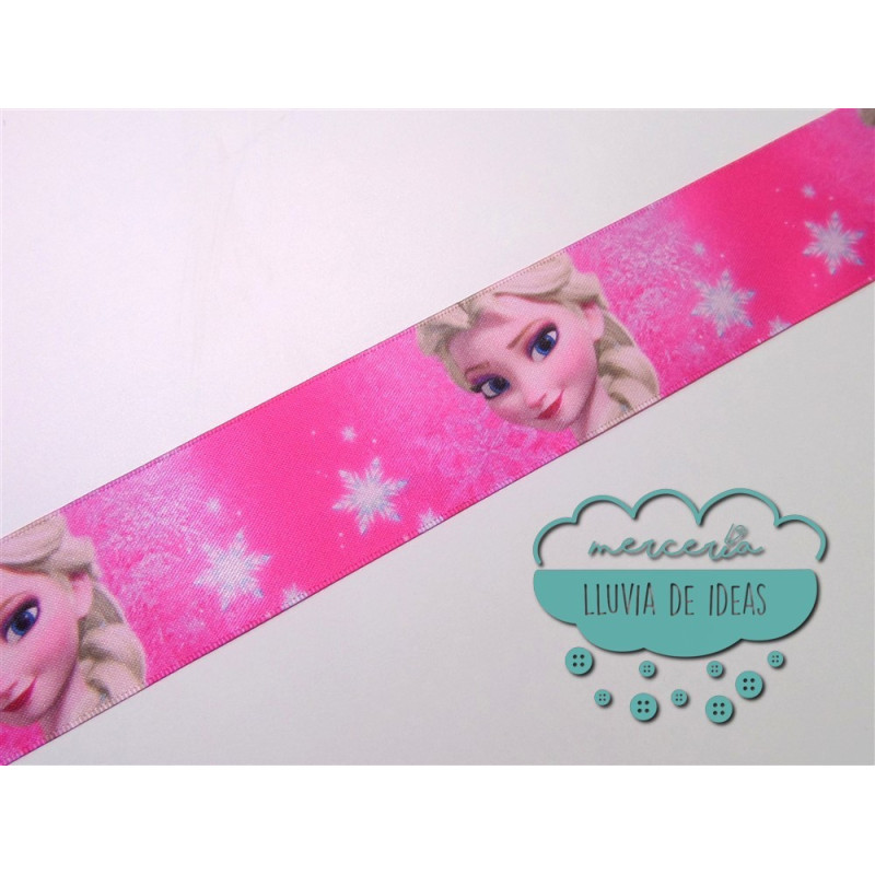 Cinta de raso o satén estampado - Colección Princesas Disney y Olaf