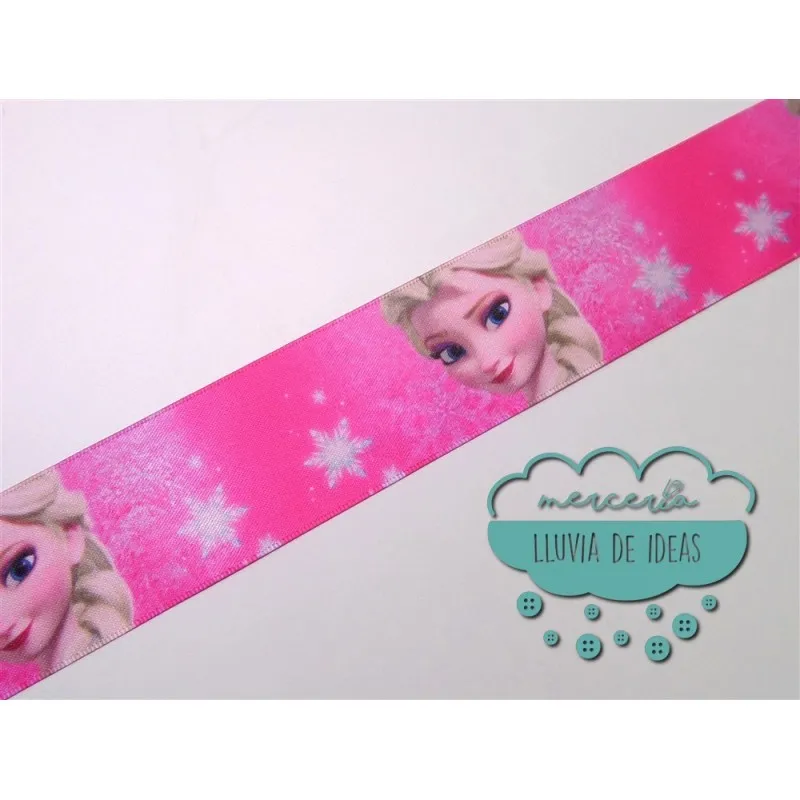 Cinta de raso o satén estampado - Colección Princesas Disney y Olaf