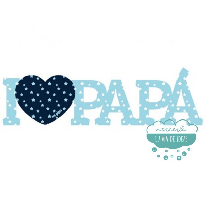 Letrero de madera turquesa - I love papá