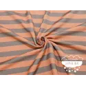 Tela de rayas bicolor marrón y naranja