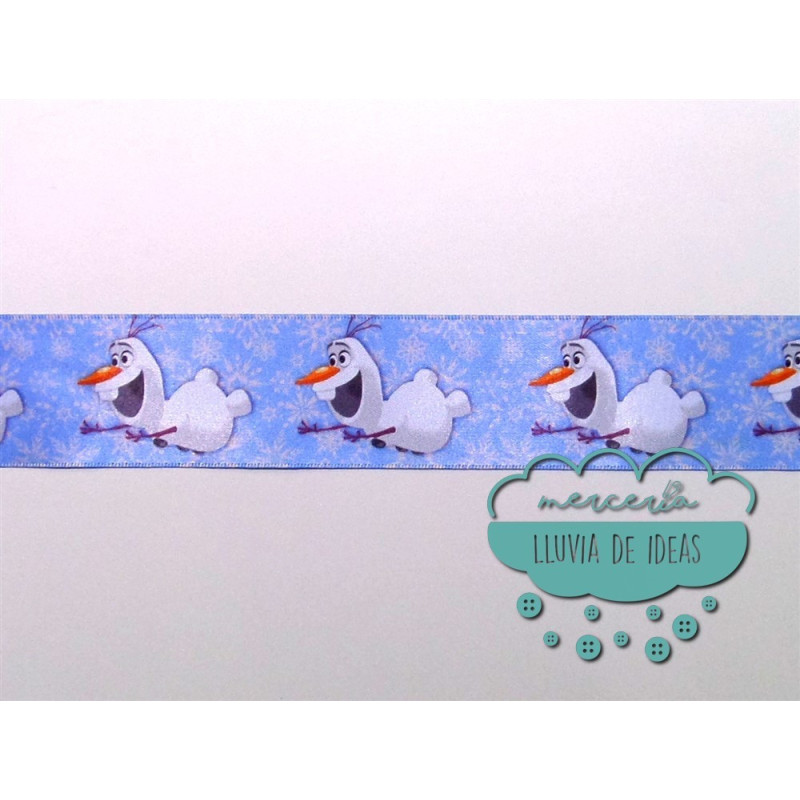 Cinta de raso o satén estampado - Colección Princesas Disney y Olaf