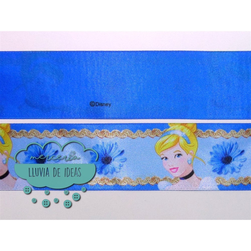 Cinta de raso o satén estampado - Colección Princesas Disney y Olaf