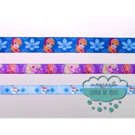 Cinta de raso o satén estampado - Colección Frozen Disney