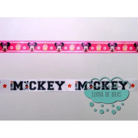 Cinta de raso o satén estampado - Colección Mickey & Minnie Disney - Disponible únicamente modelo inferior