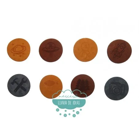 Parches grabados en antelina termoadhesivos - Serie Cosmic