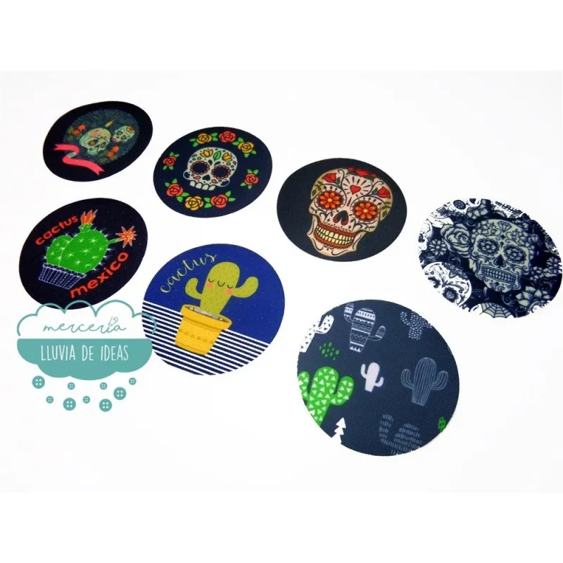 Parche termoadhesivo estampado - Calaveras & Cactus