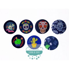 Parches calavera mexicana 🌧️Mercería Lluvia de Ideas🌧️