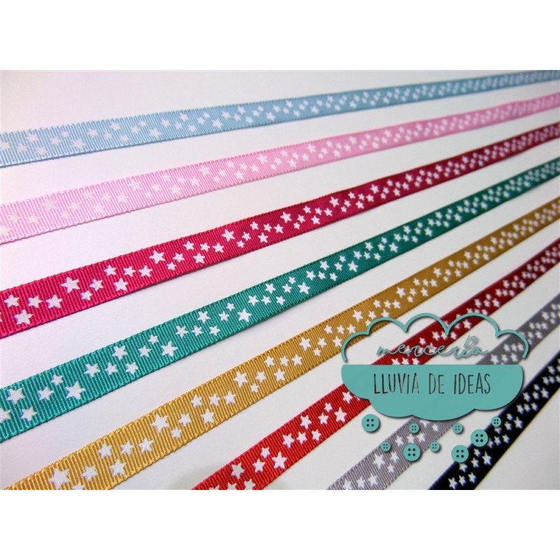 Cinta de falla - Estrellas blancas 10 mm.