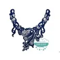 Aplicación bordada tipo cuello - Serie Blue Mercería Lluvia de Ideas