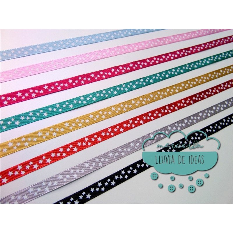 Cinta de falla - Estrellas blancas 10 mm.