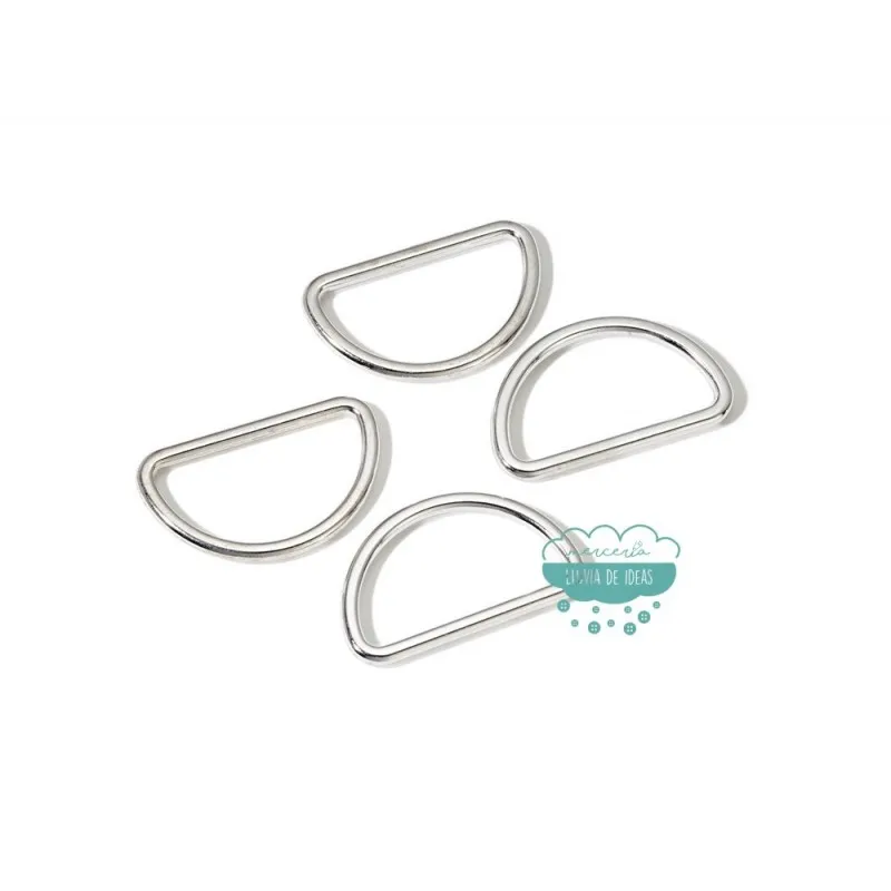 Anillas semi-redondas plateadas 30 mm. - Prym
