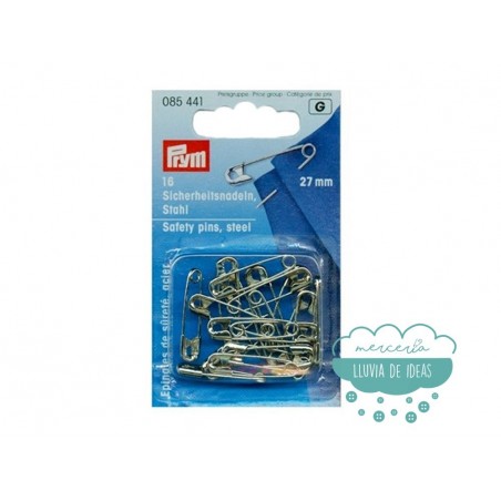 Pack de 16 imperdibles de acero 27 mm. - Prym