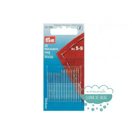 Agujas de coser a mano largas con punta fina nº 5-9 - Prym