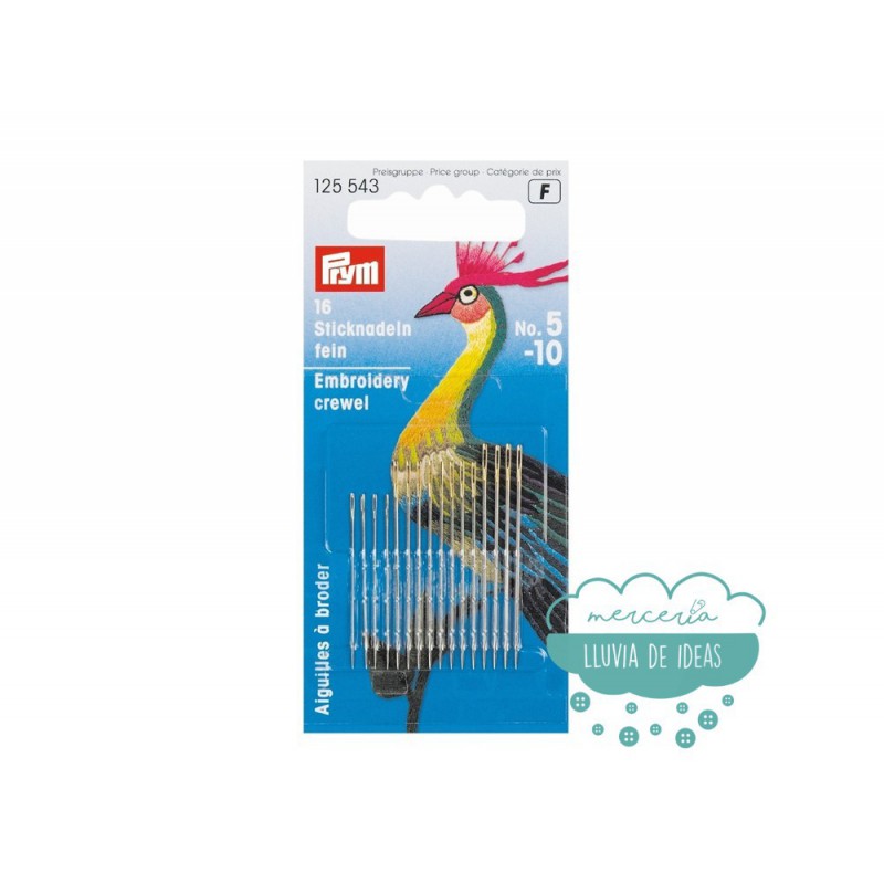 Agujas para bordar a mano Crewel Nº 5-10 - Prym Agujas para bordar a mano Crewel Nº 5-10 - Prym