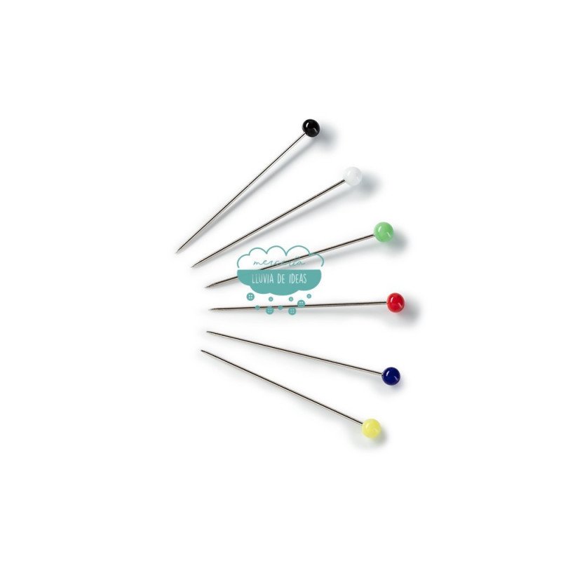 Caja de alfileres con cabeza de vidrio multicolor 30 x 0,60 mm. - Prym