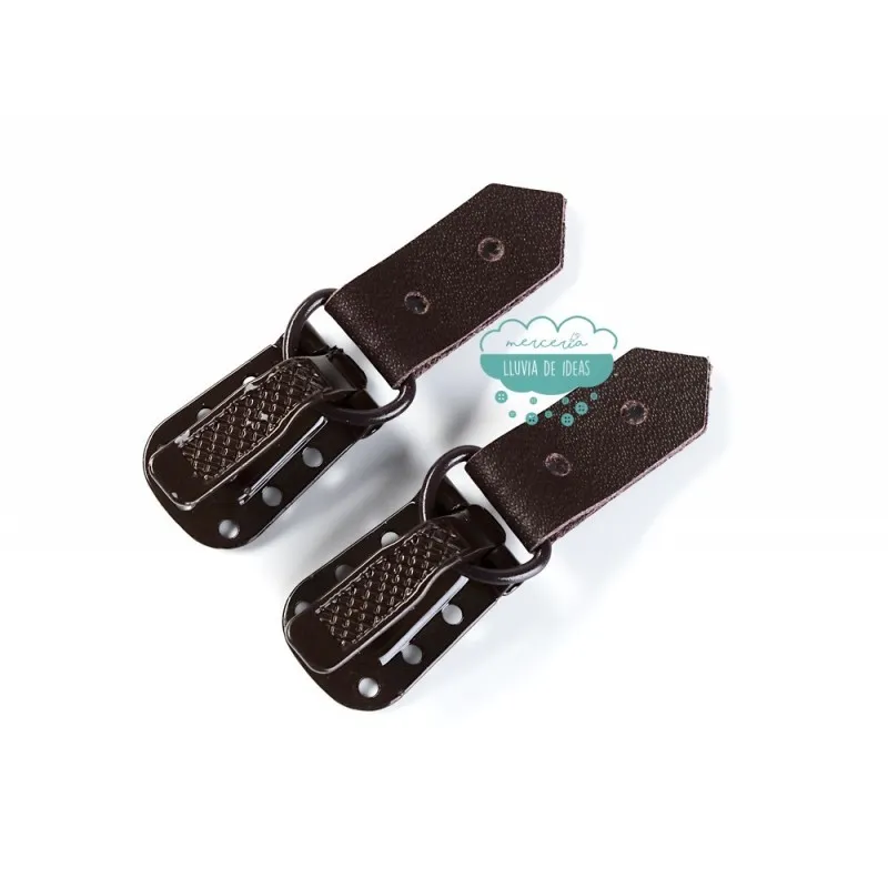 Clips para peletería - Color marrón Mercería Lluvia de Ideas