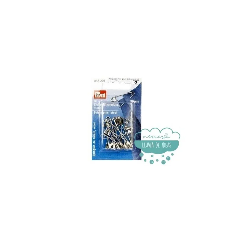 Pack de 12 imperdibles de acero 38 mm. - Prym