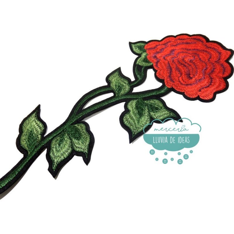 Parche bordado termoadhesivo - Rosa Rosae