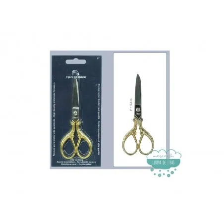 Tijera de bordar oro-plata 5"