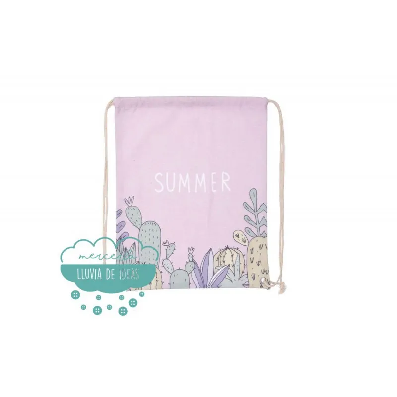 Bolsa 'gym bag' - Summer Cactus Mercería Lluvia de Ideas