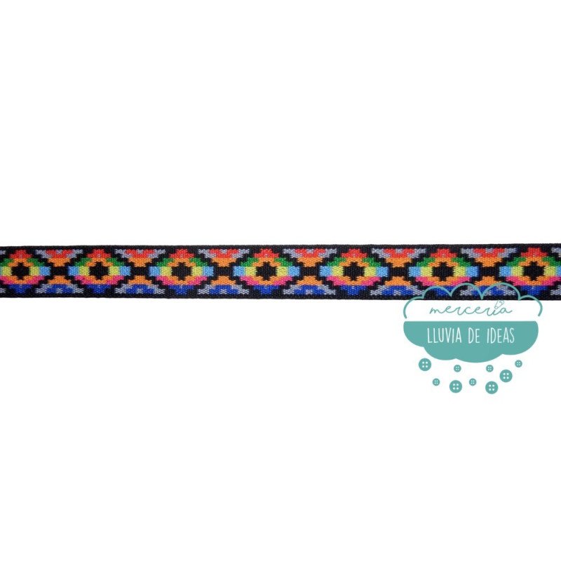 Goma elástica estampada étnica 25 mm. multicolor - Prym
