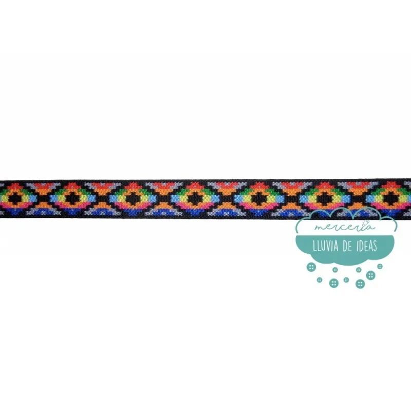 Goma elástica estampada étnica 25 mm. multicolor - Prym Mercería Lluvia de Ideas