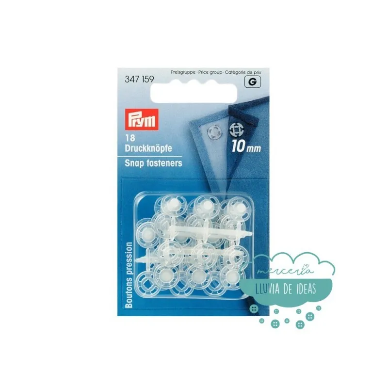 Broches de presión transparentes (varias medidas) - Prym