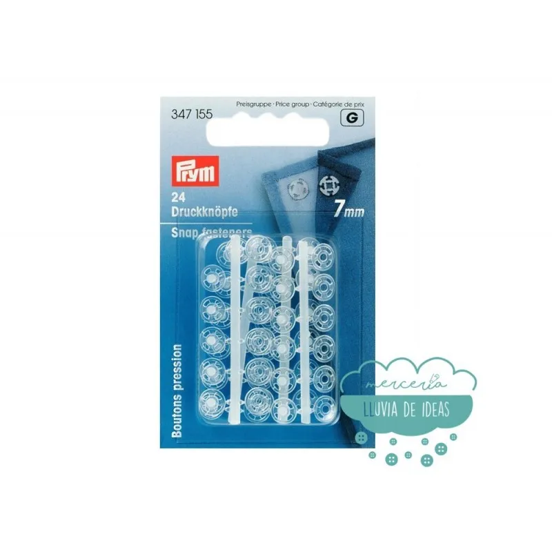 Broches de presión transparentes (varias medidas) - Prym