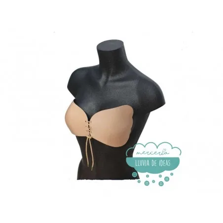 Sujetador push up copa adhesiva con cordones