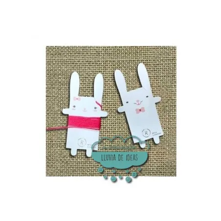 Cartulinas organizadoras de hilos con forma de conejitos