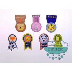 Parches tejidos termoadhesivos - Medallas infantiles de animales