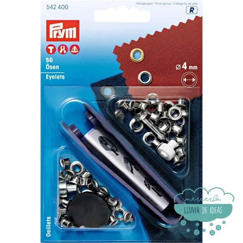 Ojetes 4 mm. plata - Prym Mercería Lluvia de Ideas