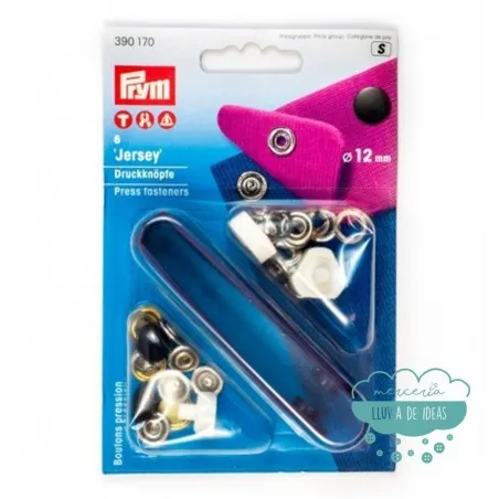Botones de presión o snaps 'Jersey' 12 mm. negro - Prym