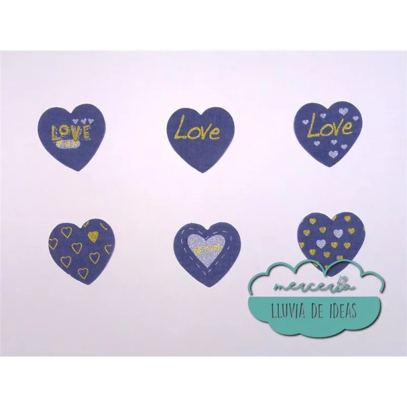 Parches serigrafiados termoadhesivos - Colección vaquero Love oro