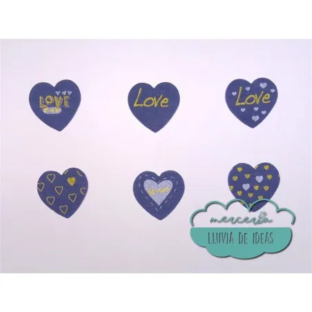 Parches serigrafiados termoadhesivos - Colección vaquero Love oro