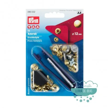 Botones de presión o snaps 'Anorak' 12 mm. dorado - Prym